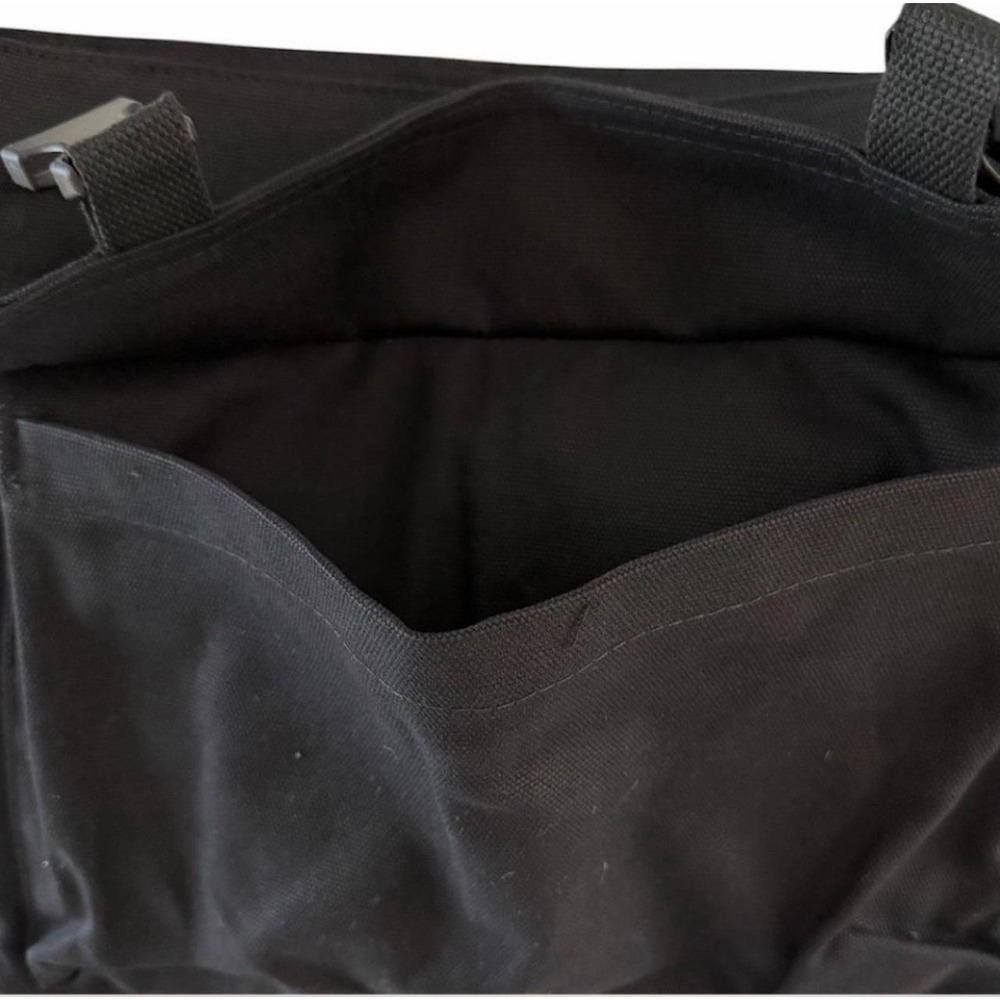 Vintage Style Black Unisex Canvas Crossbody Messenger Tote Bag - Large Capacity - Picture 4 of 6